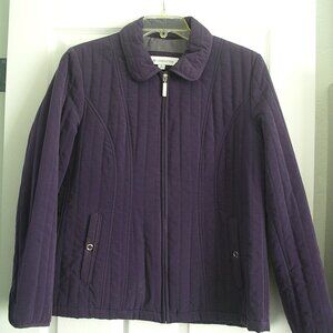 Liz Claiborne Womens vintage plum semi-fitted, hip-length quilted jacket  Sz L